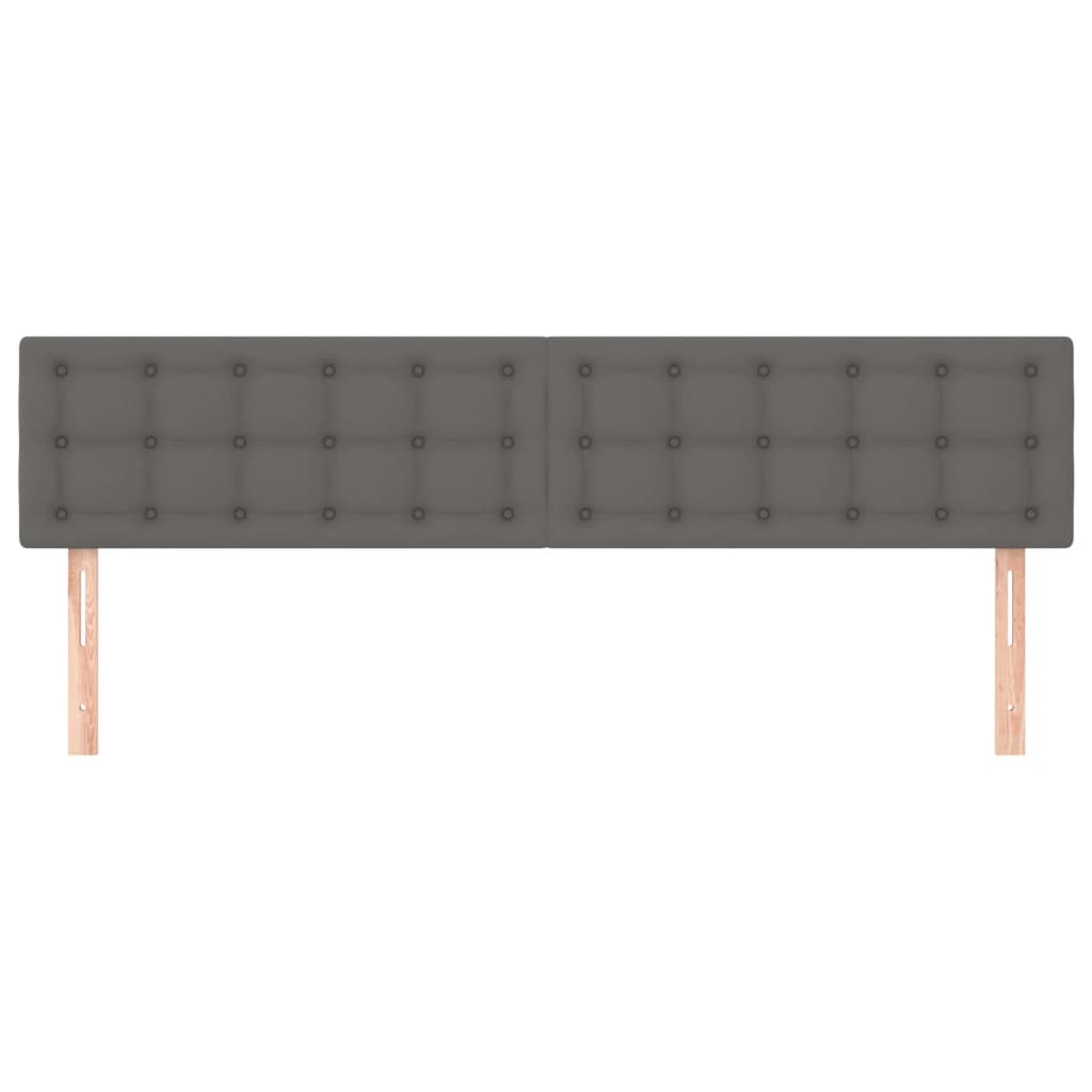 Testiera 2 pz Grigio 80x5x78/88 cm in Similpelle - homemem39