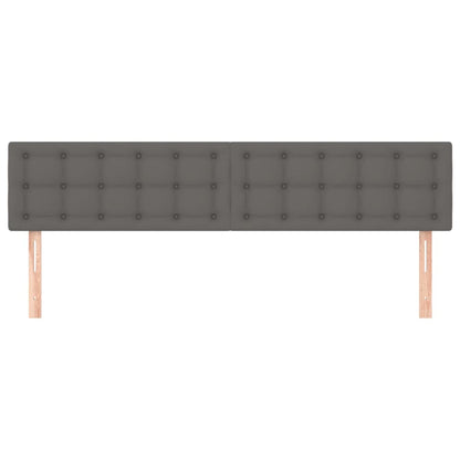 Testiera 2 pz Grigio 80x5x78/88 cm in Similpelle - homemem39