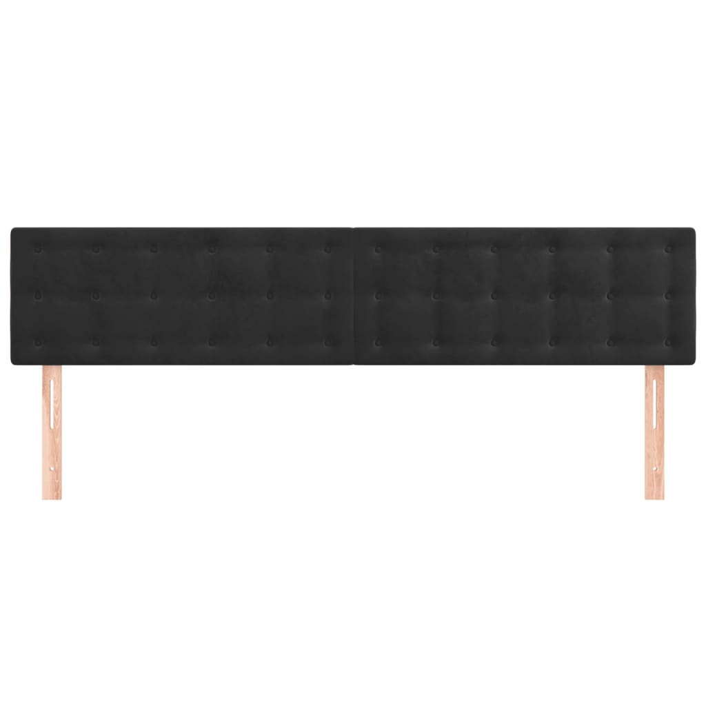 Testiera Nera 180x5x78/88 cm in Velluto | homemem39