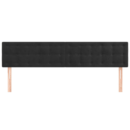 Testiera Nera 180x5x78/88 cm in Velluto | homemem39