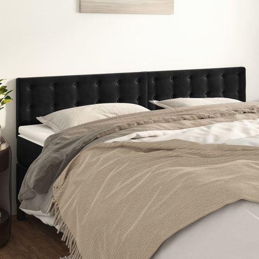 Testiera Nera 180x5x78/88 cm in Velluto | homemem39