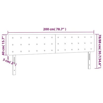 Testiera Tortora 200x5x78/88 cm in Tessuto | homemem39