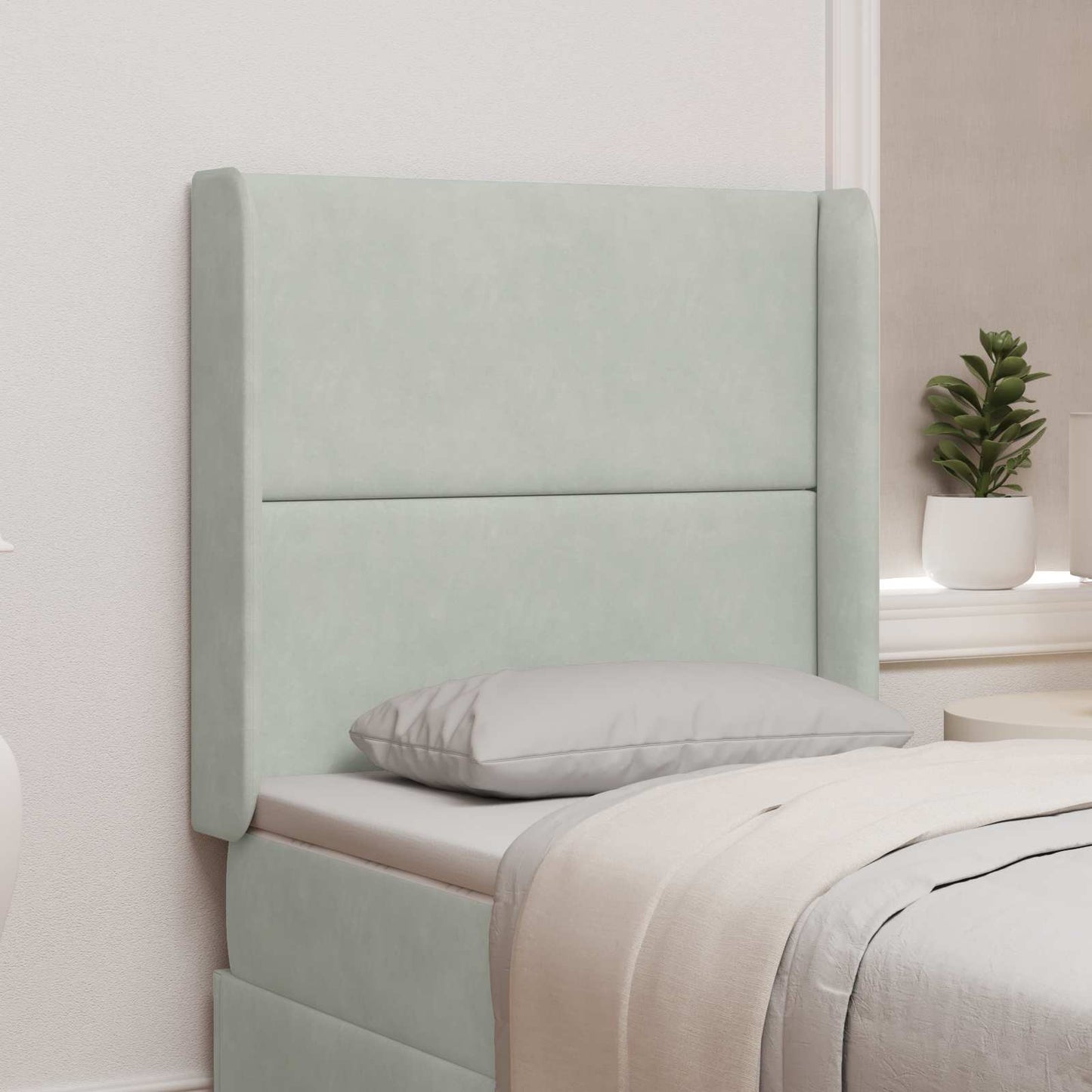 Orecchia della Testata Grigio chiaro 80 x 16 x 4 cm Velluto | homemem39