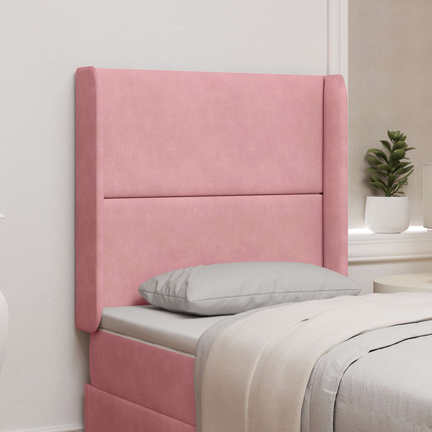 Orecchia della Testata Rosa 80 x 16 x 4 cm Velluto | homemem39