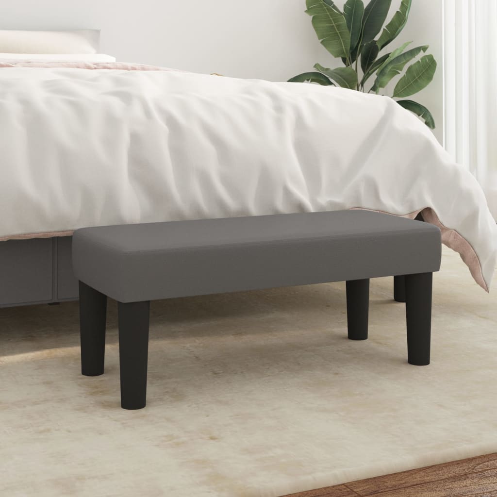 Panca Grigia 70x30x30 cm in Similpelle - homemem39