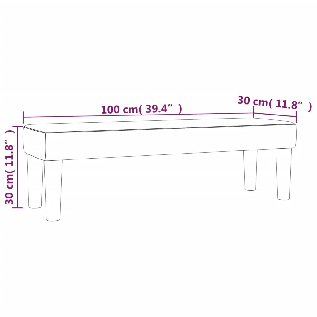 Panca Marrone Scuro 100x30x30 cm in Tessuto