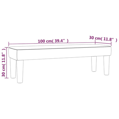 White bench 100x30x30 cm in imitation leather