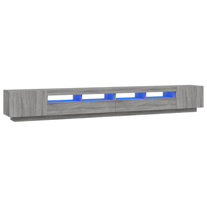 Set Mobili TV 3 pz con Luci LED Grigio Sonoma Legno Multistrato | homemem39