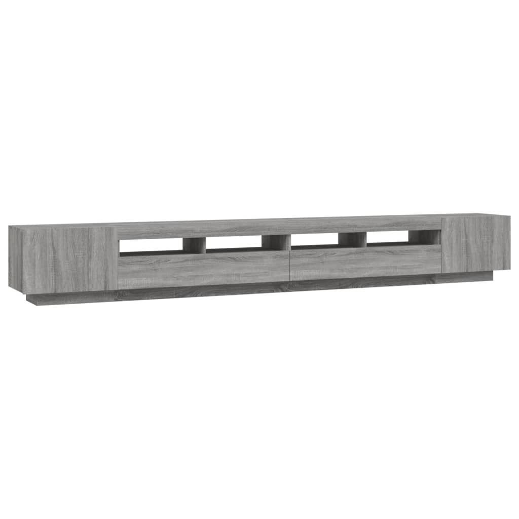 Set Mobili TV 3 pz con Luci LED Grigio Sonoma Legno Multistrato | homemem39