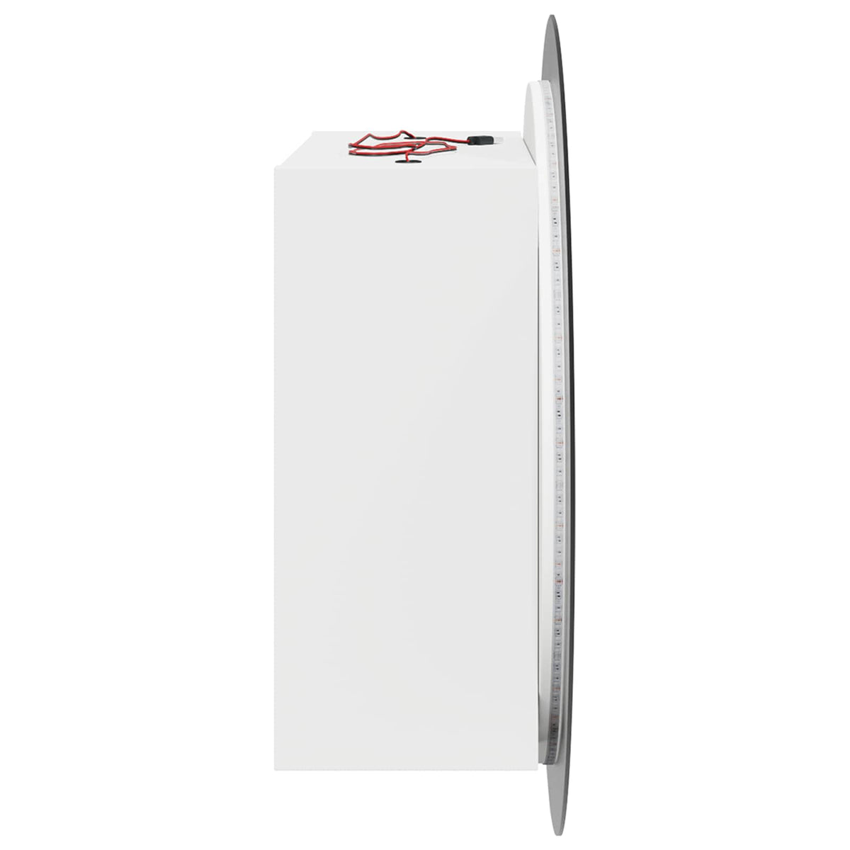 Armadio da Bagno con Specchio Rotondo e LED Bianco 54x54x17,5cm