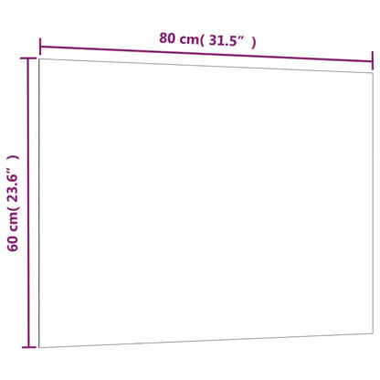 Magnetisches Whiteboard mit weißer Wand, 80 x 60 cm, gehärtetes Glas