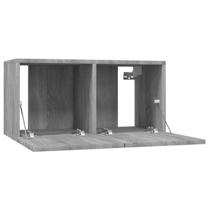 Mobili TV Parete 4pz Grigio Sonoma 60x30x30cm Legno Multistrato - homemem39