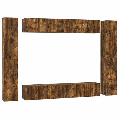 Set Mobili Porta TV 10 pz in legno multistrato