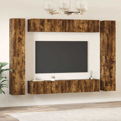 Set Mobili Porta TV 10 pz in legno multistrato