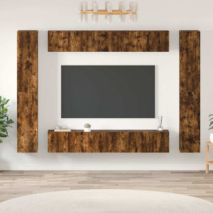 Set Mobili Porta TV 10 pz in legno multistrato