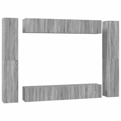 Set Mobili Porta TV 10 pz in legno multistrato