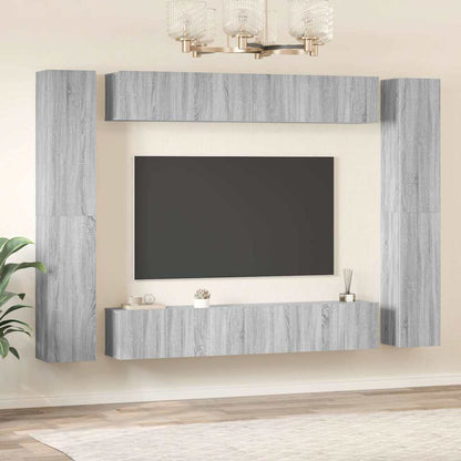 Set Mobili Porta TV 10 pz in legno multistrato