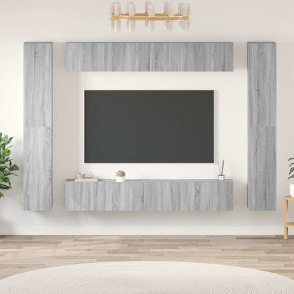 Set Mobili Porta TV 10 pz in legno multistrato