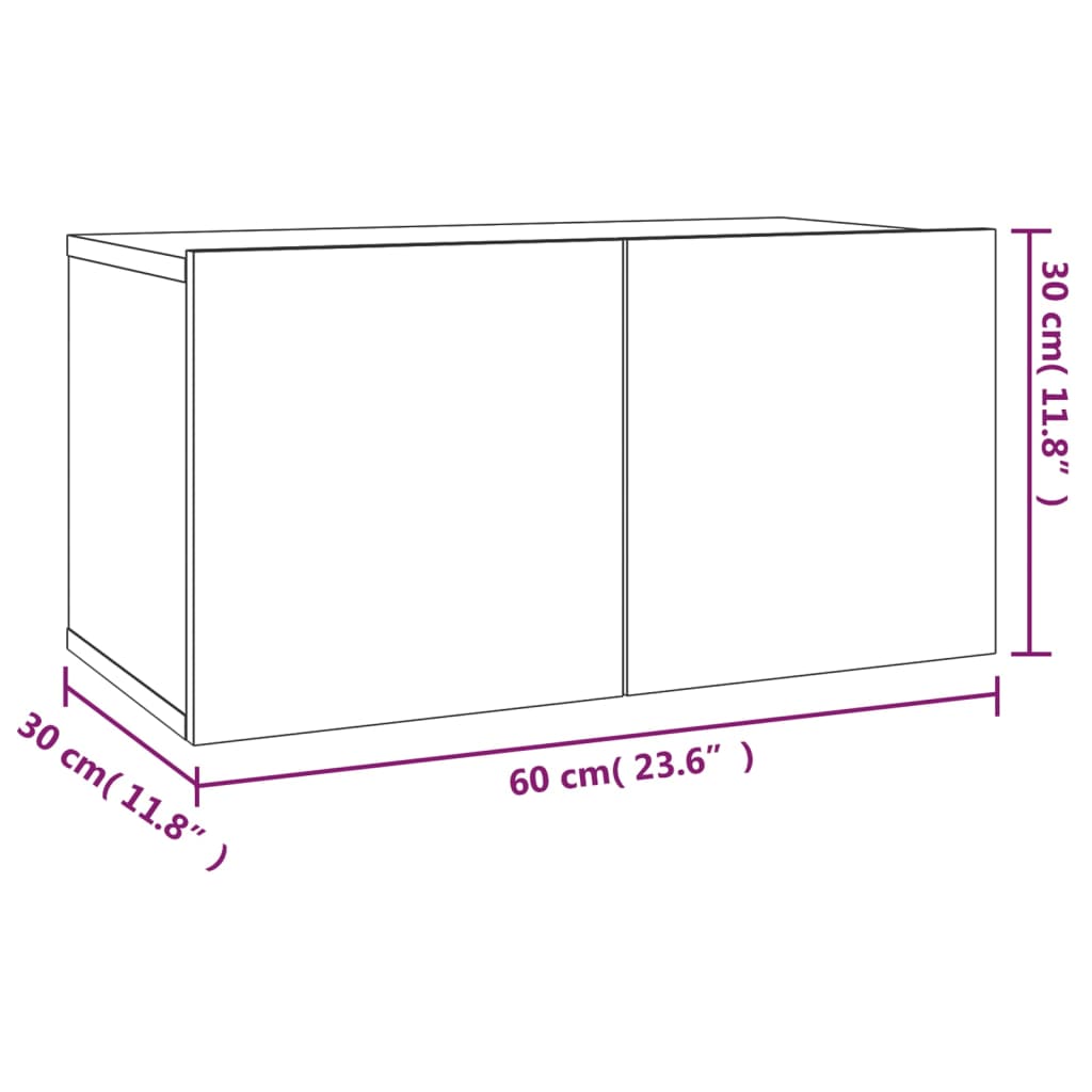 Set Mobili Porta TV 2 pz Grigio Sonoma in Legno Multistrato