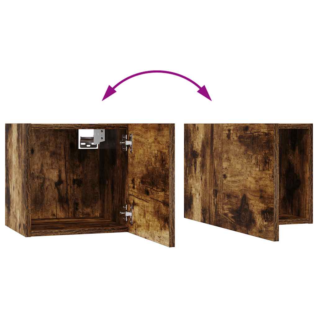Set Mobili Porta TV 10 pz Rovere Fumo in Legno Multistrato | homemem39