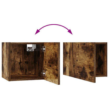 Set Mobili Porta TV 10 pz Rovere Fumo in Legno Multistrato | homemem39