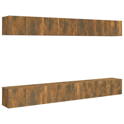 Mobili TV 8 pz Rovere Fumo 60x30x30 cm in Legno Ingegnerizzato - homemem39