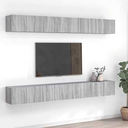 Mobili Porta TV 8pz Grigio Sonoma 60x30x30 cm Legno Multistrato - homemem39
