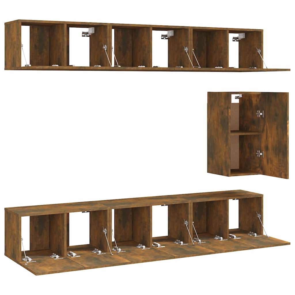 Set di Mobili Porta TV 7 pz in legno multistrato