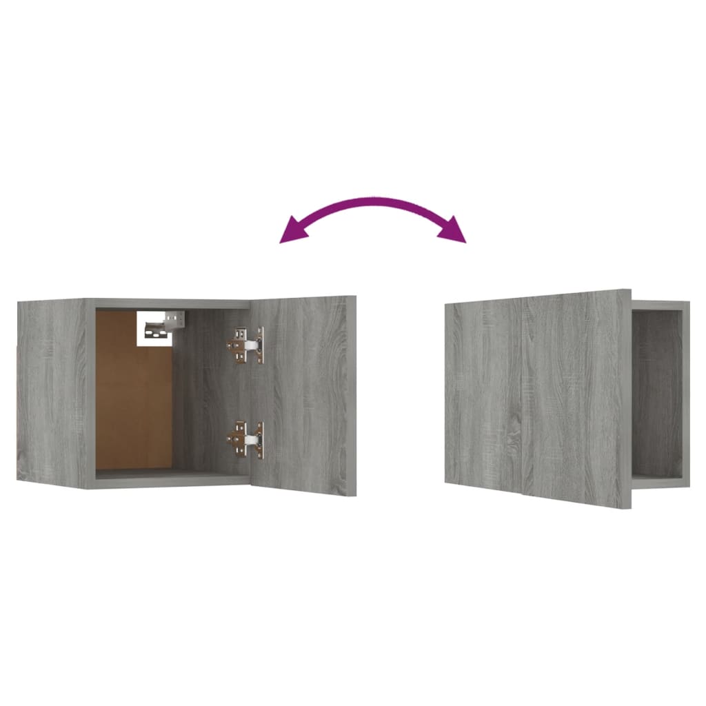 Armadietti TV a Parete 8 pz Grigio Sonoma 30,5x30x30 cm - homemem39