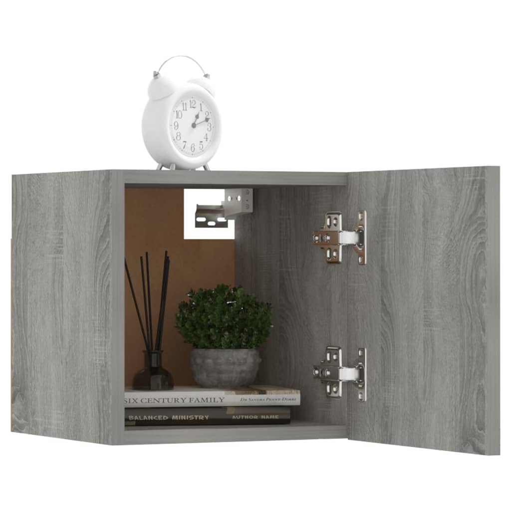 Armadietti TV a Parete 8 pz Grigio Sonoma 30,5x30x30 cm - homemem39