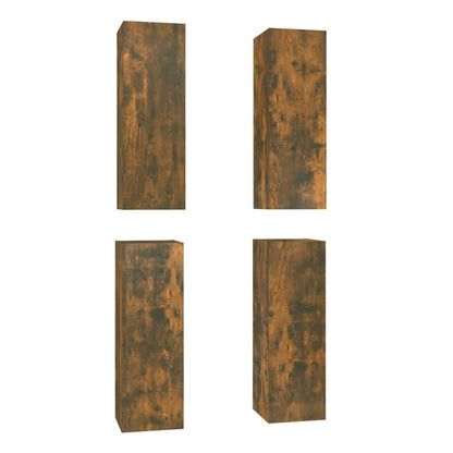 Mobili TV 4 pz Rovere Fumo 30,5x30x90 cm in Legno Multistrato | homemem39