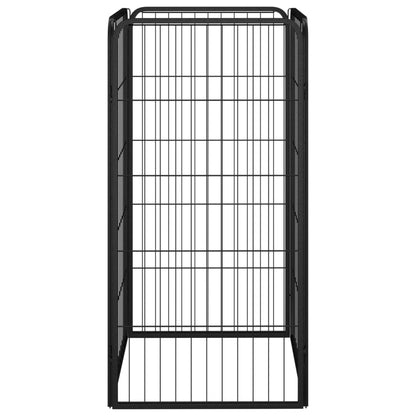 Box Cani a 4 Pannelli Nero 50x100cm Acciaio Verniciato Polvere | homemem39