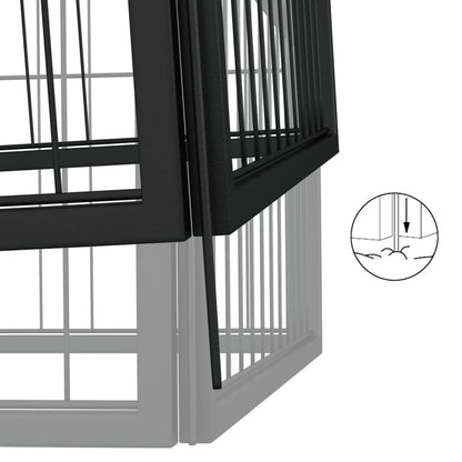 Box Cani a 4 Pannelli Nero 100x50cm Acciaio Verniciato Polvere | homemem39