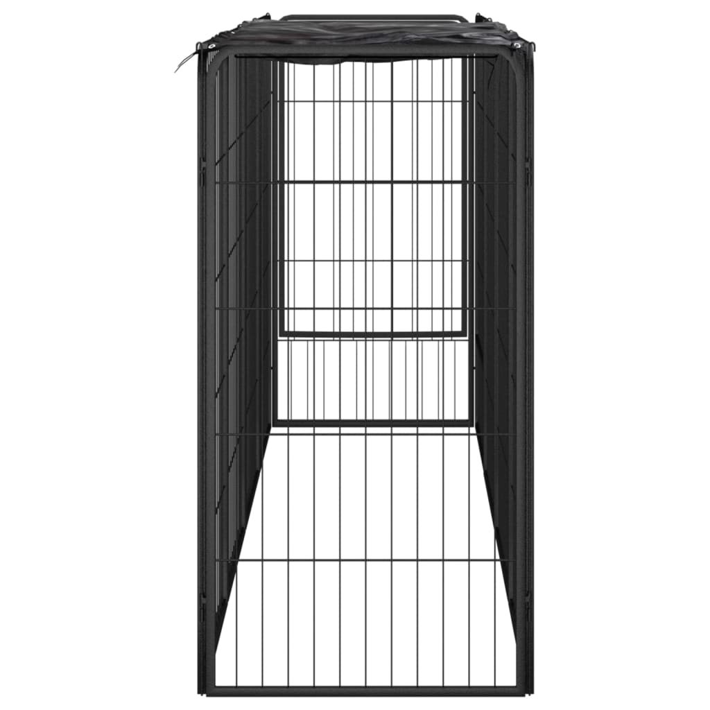 Box Cani 10 Pannelli Nero 50x100 cm Acciaio Verniciato Polvere | homemem39