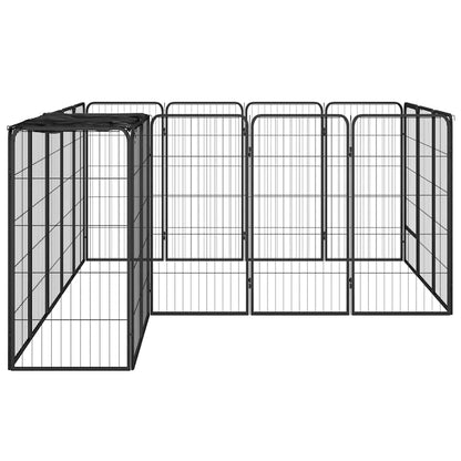 Box Cani 18 Pannelli Nero 50x100 cm Acciaio Verniciato Polvere | homemem39