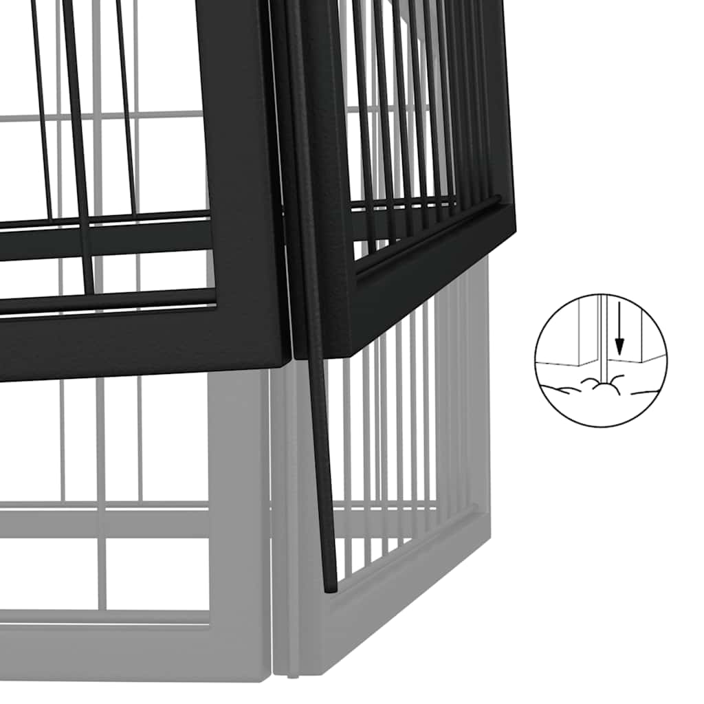 Box Cani 18 Pannelli Nero 50x100 cm Acciaio Verniciato Polvere | homemem39