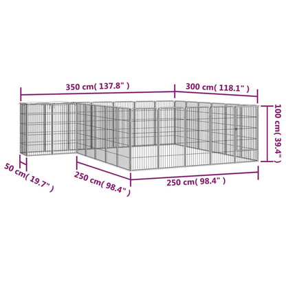 Box Cani 26 Pannelli Nero 50x100 cm Acciaio Verniciato Polvere | homemem39