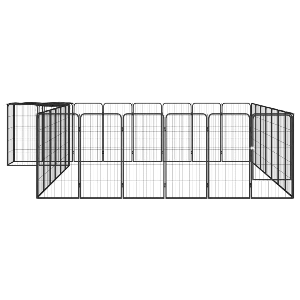 Box Cani 30 Pannelli Nero 50x100 cm Acciaio Verniciato Polvere | homemem39