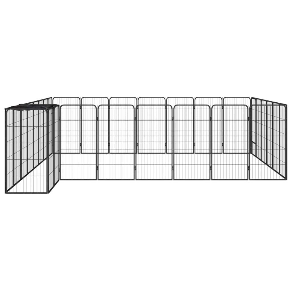 Box Cani 30 Pannelli Nero 50x100 cm Acciaio Verniciato Polvere | homemem39