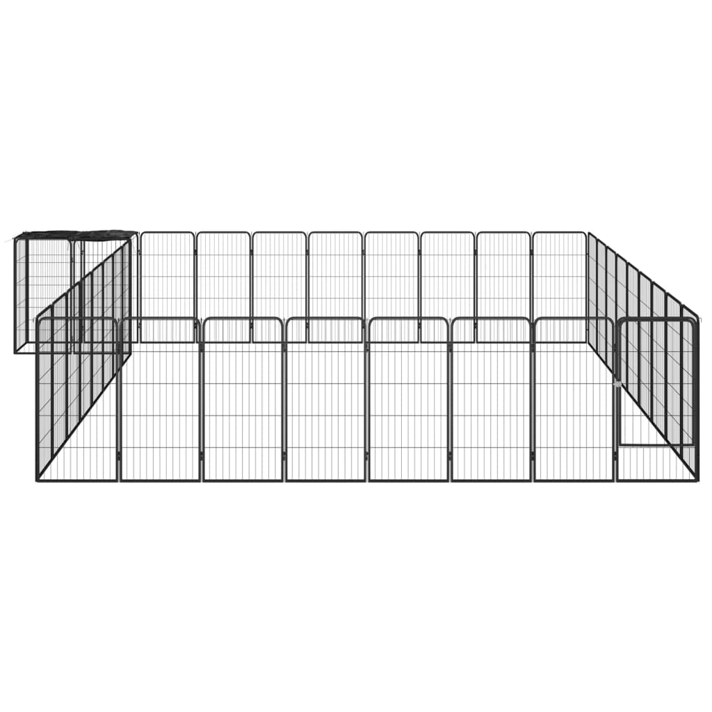 Box Cani 38 Pannelli Nero 50x100 cm Acciaio Verniciato Polvere | homemem39