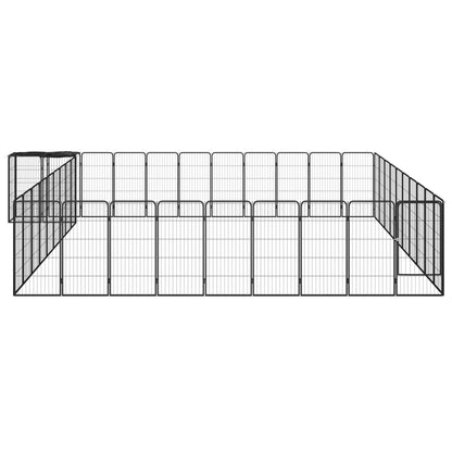 Box Cani 42 Pannelli Nero 50x100 cm Acciaio Verniciato Polvere | homemem39