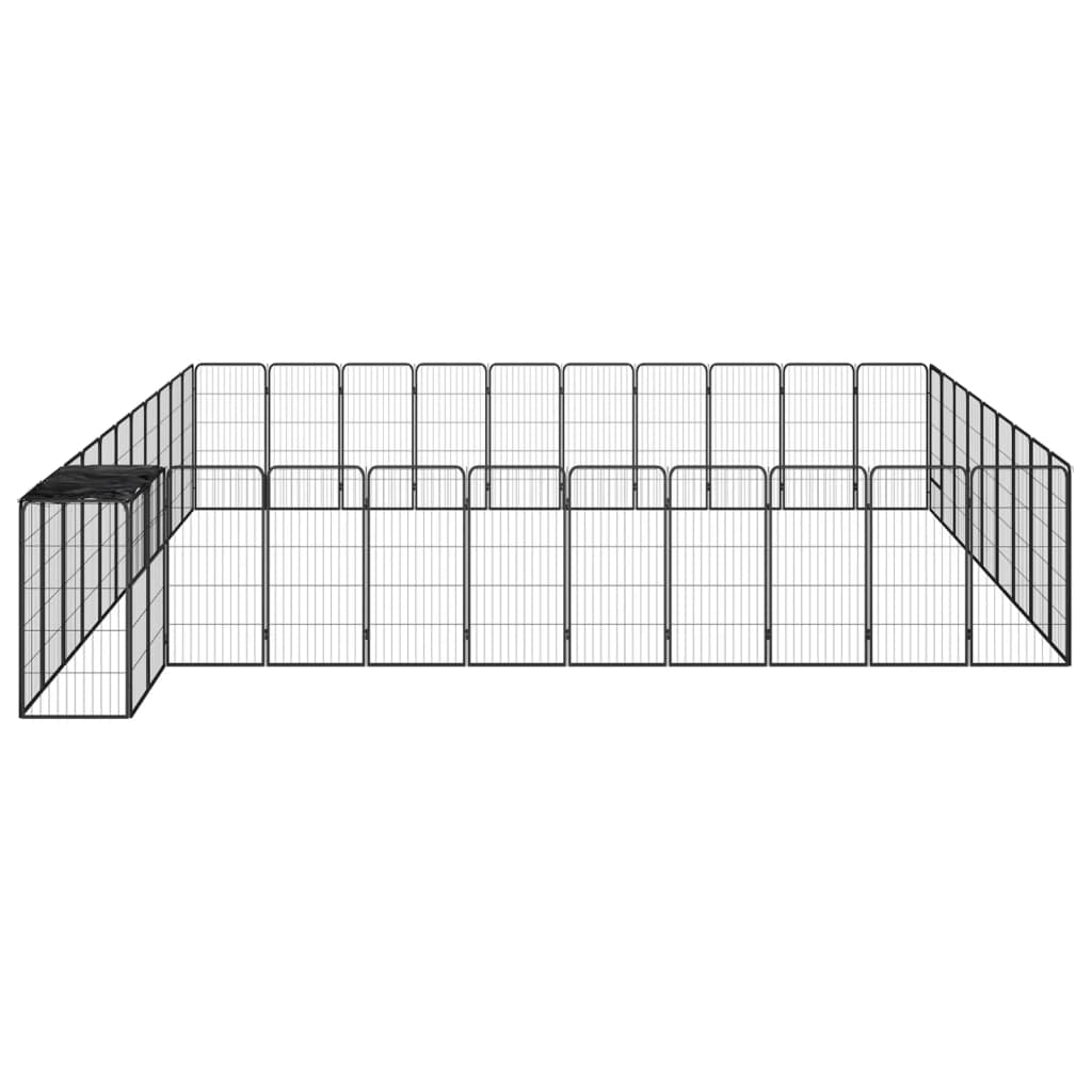 Box Cani 42 Pannelli Nero 50x100 cm Acciaio Verniciato Polvere | homemem39