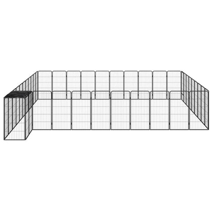 Box Cani 42 Pannelli Nero 50x100 cm Acciaio Verniciato Polvere | homemem39
