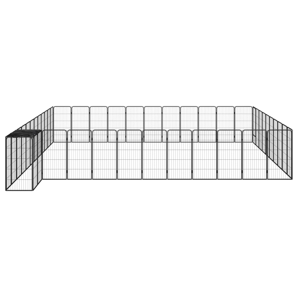 Box Cani 46 Pannelli Nero 50x100 cm Acciaio Verniciato Polvere | homemem39