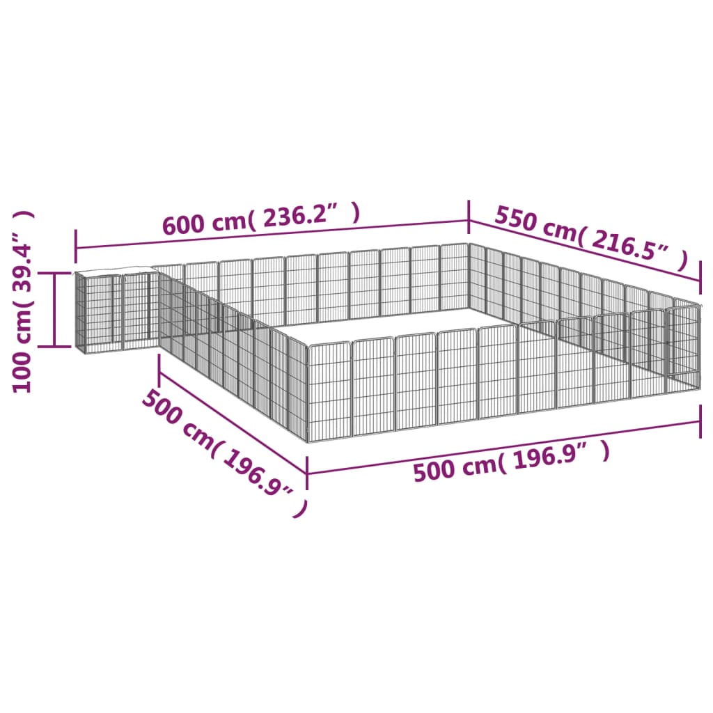 Box Cani 46 Pannelli Nero 50x100 cm Acciaio Verniciato Polvere | homemem39
