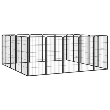 Box Cani 20 Pannelli Nero 50x100 cm Acciaio Verniciato Polvere | homemem39