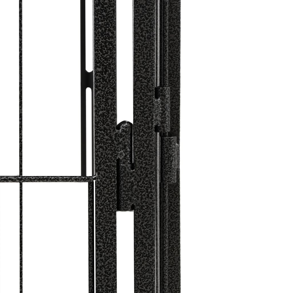 Box Cani 20 Pannelli Nero 50x100 cm Acciaio Verniciato Polvere | homemem39