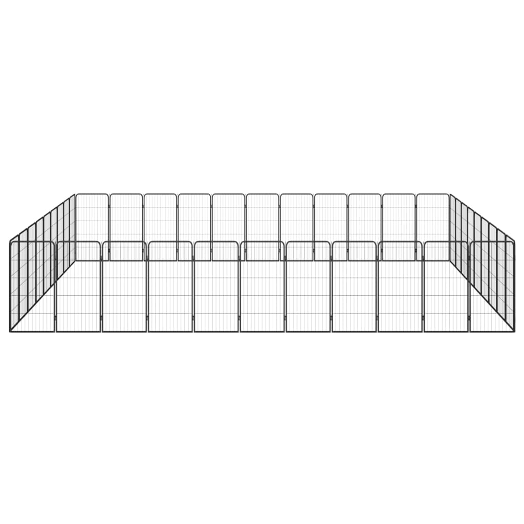 Box Cani 40 Pannelli Nero 50x100 cm Acciaio Verniciato Polvere | homemem39