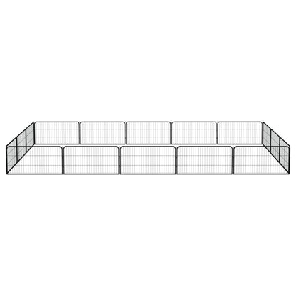 Box Cani 16 Pannelli Nero 100x50 cm Acciaio Verniciato Polvere