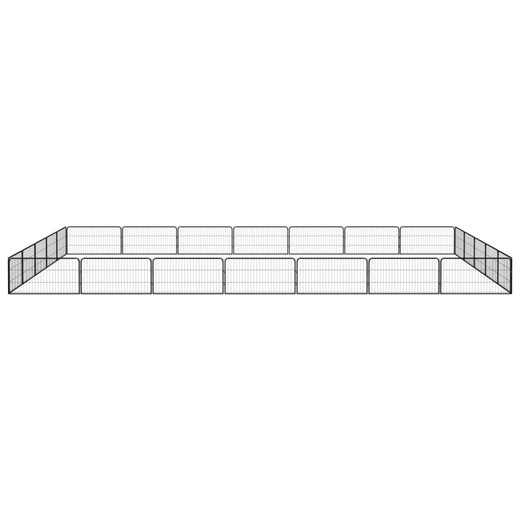 Box Cani 24 Pannelli Nero 100x50 cm Acciaio Verniciato Polvere | homemem39